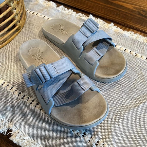 Chaco Shoes - Chaco Chillos Gray Slide Sandals, Granite size 8 women’s, summer, beach, comfort
